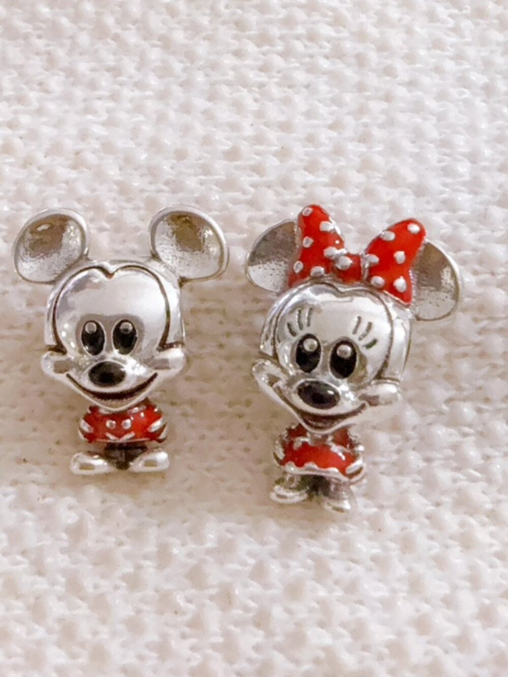Minnie and Mickey Mouse Silver Charm For Pandora Bracelet
